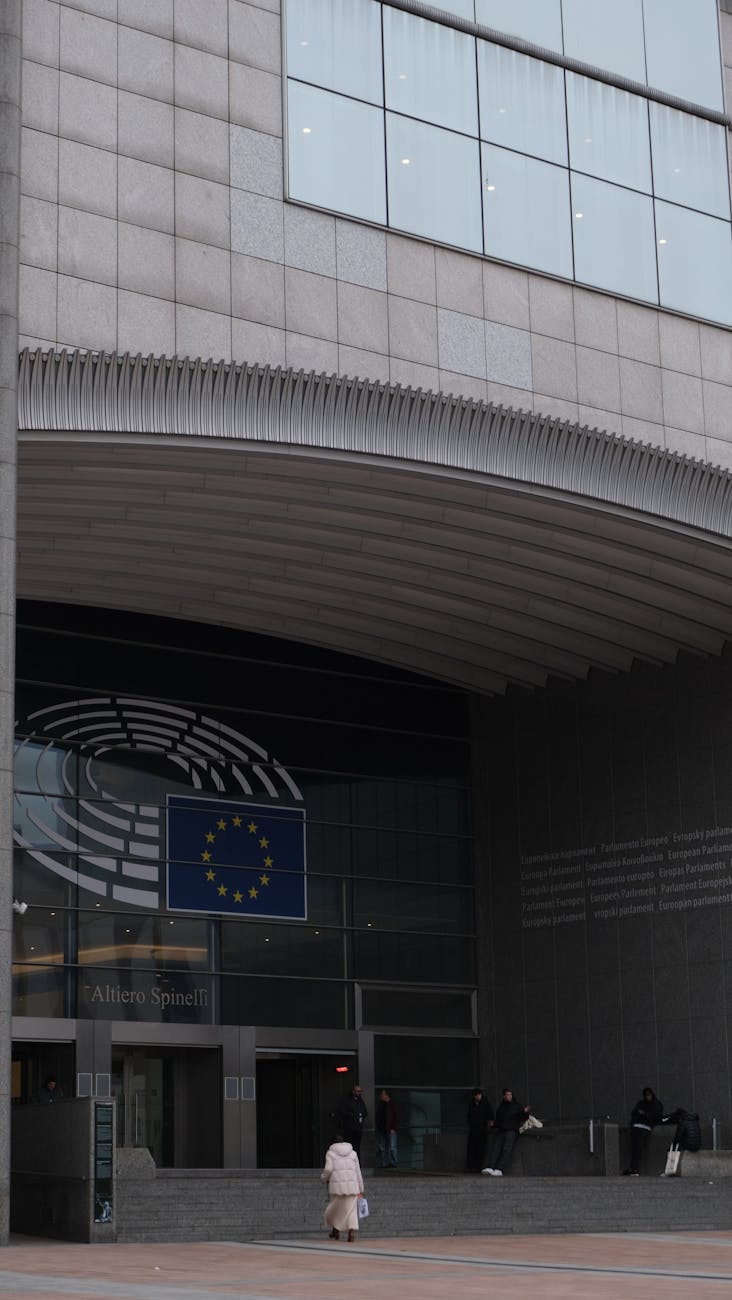 European Parliament building entrance Brussels